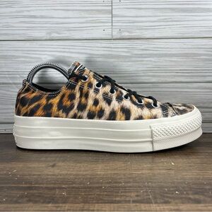 Converse Chuck Taylor All Star Lift Low Women’s Leopard Shoes - Women’s Size 8